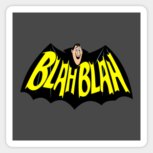 Blahman Funny Dracula Vampire Superhero Retro Logo Parody Sticker